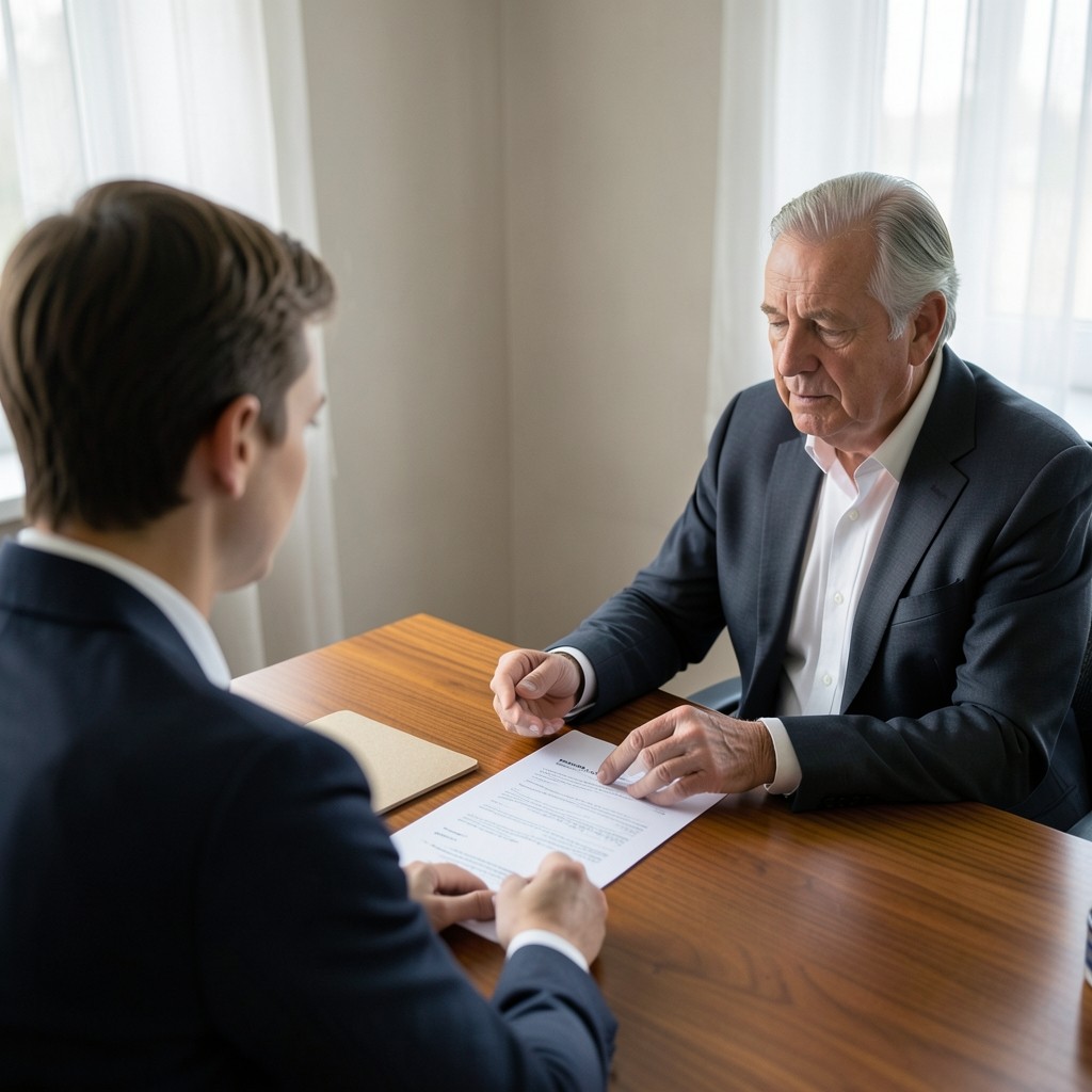 Beratungsgespräch zu Ausbildungsabschluss und Arbeitsvertrag